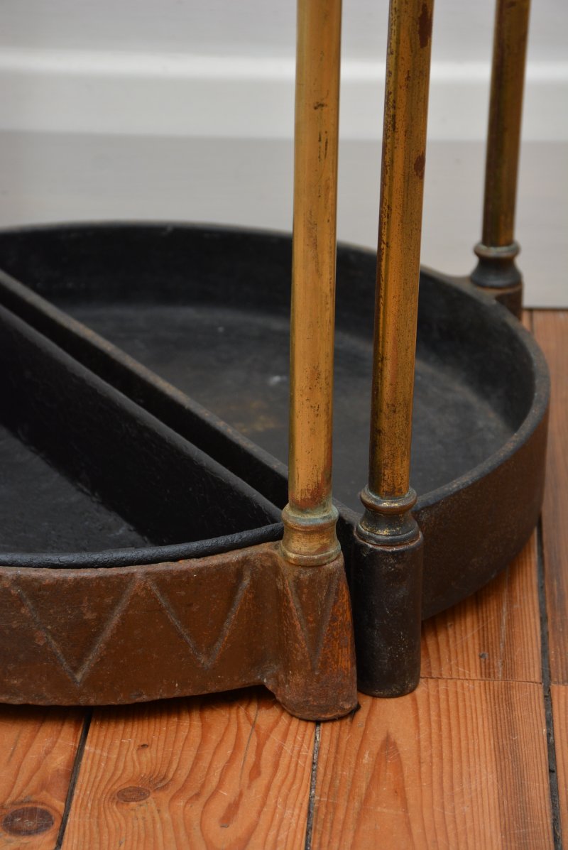 Pair Of English Antique Umbrella Stands in Brass, Victorian c1870s - Image 4